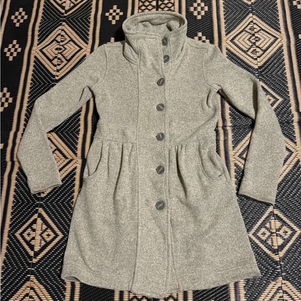 Patagonia Women's Tan Button-Up Trench Coat look sweater/jacket awesome size M